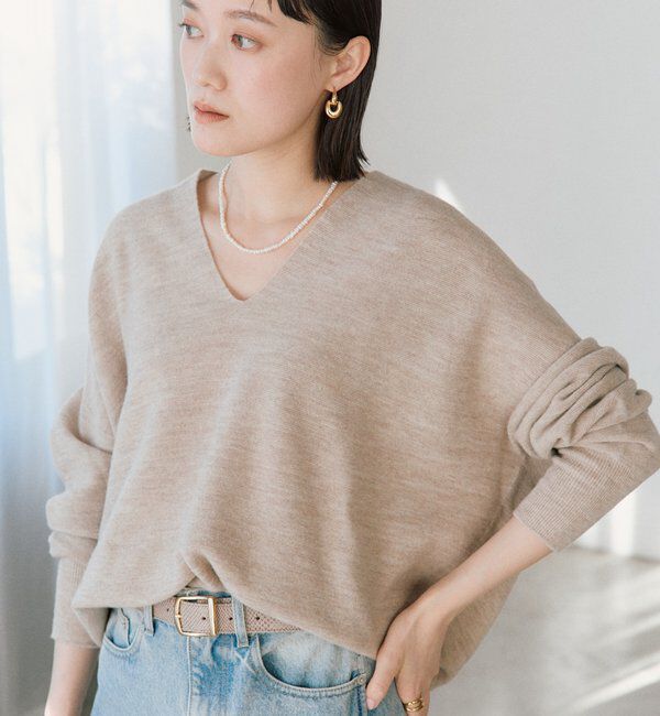  「【リバイバル/新色追加/7色展開】ウール100NEWバックボリュームニット」|ニット・セーター|