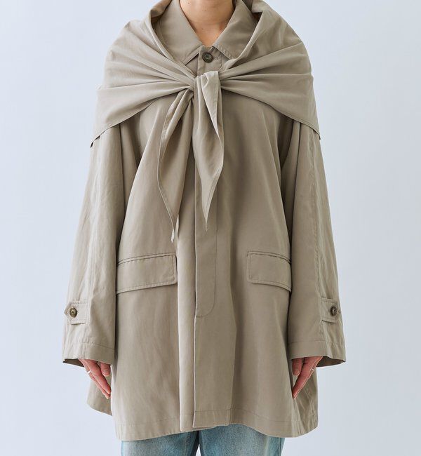  「【鮮度ある着こなしに】ストール付きテントコート」|その他|