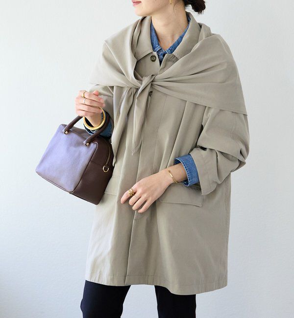  「【鮮度ある着こなしに】ストール付きテントコート」|その他|