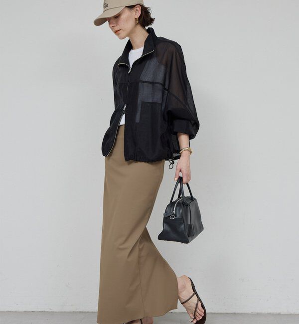  「【新色登場！】【3サイズ展開】ストレッチマキシタイトスカート2」|スカート|キャメル