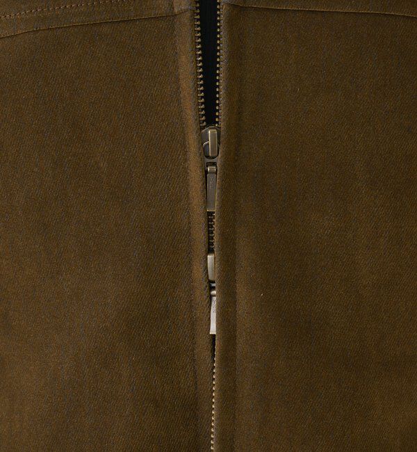  「【手洗い可】フロッキーデニムジップブルゾン」|ベスト・ジレ|