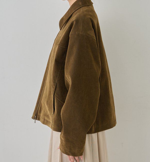  「【手洗い可】フロッキーデニムジップブルゾン」|ベスト・ジレ|