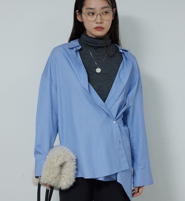  「【2way 】オーバーシャツ」|シャツ・ブラウス|サックスブルー