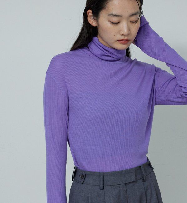  「【新色を加えてリバイバル】リブタートルカットソー」|Tシャツ・カットソー|パープル