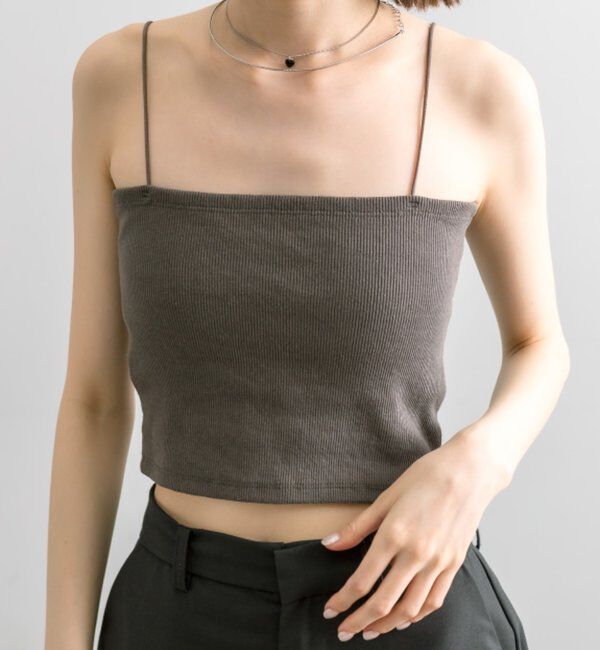  「【万能インナー/嬉しい7色展開】パット付きショートキャミソール2」|キャミソール|