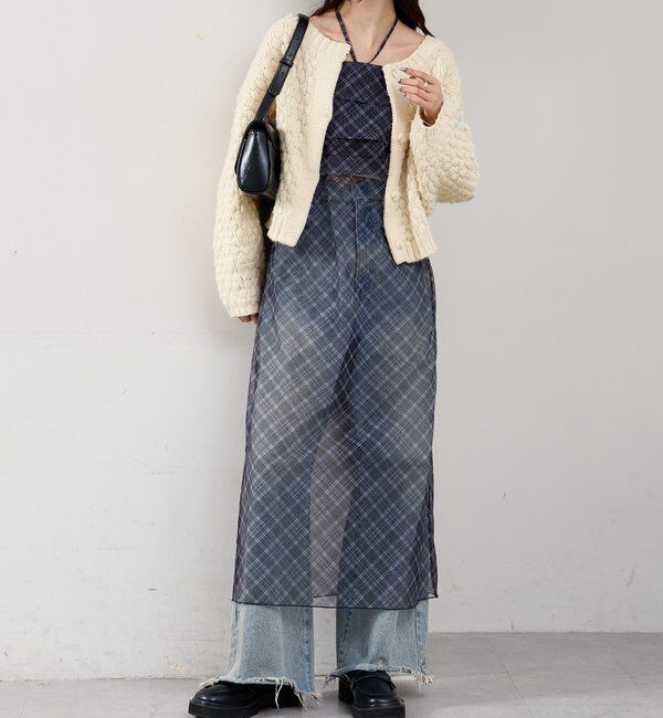  「シアーチェックキャミワンピース」|ワンピース|