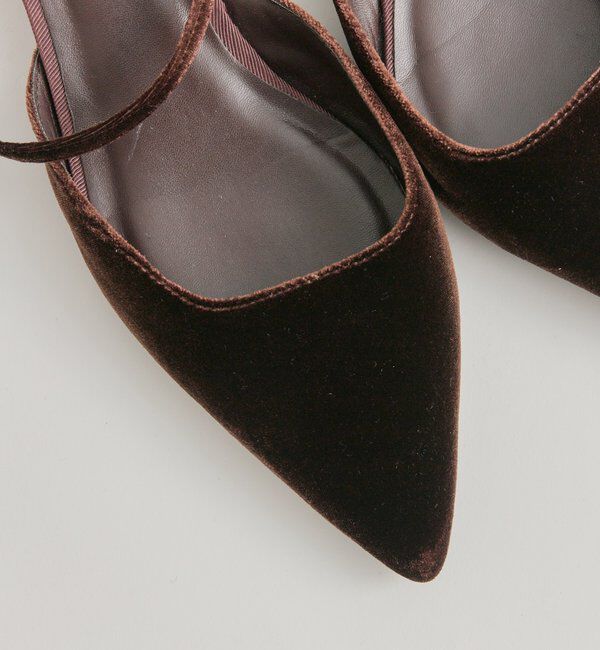  「ポインテッドトゥ ベロアパンプス」|パンプス|