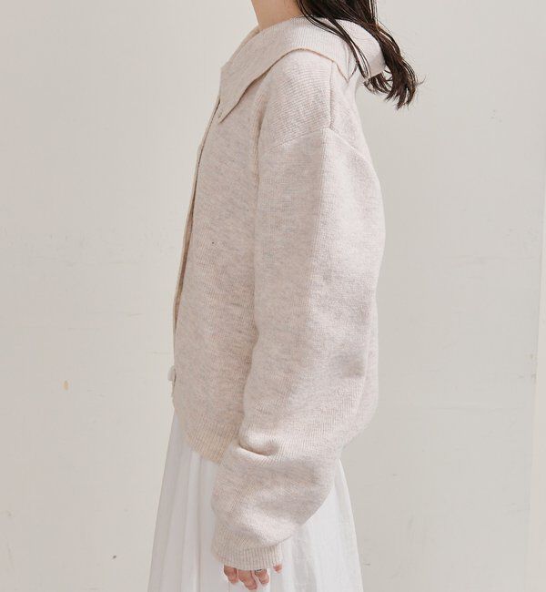 「襟付きプレートニットカーディガン」|カーディガン|