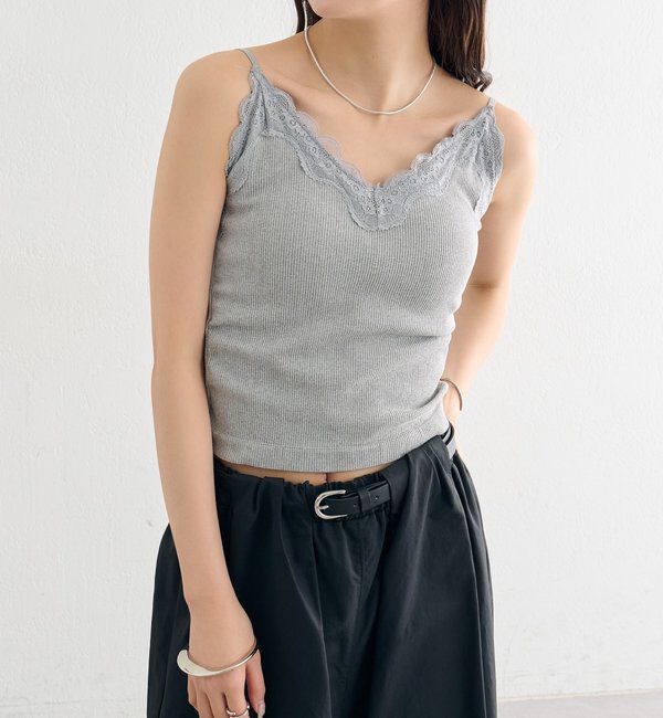  「パット付きVレースキャミソール」|キャミソール|