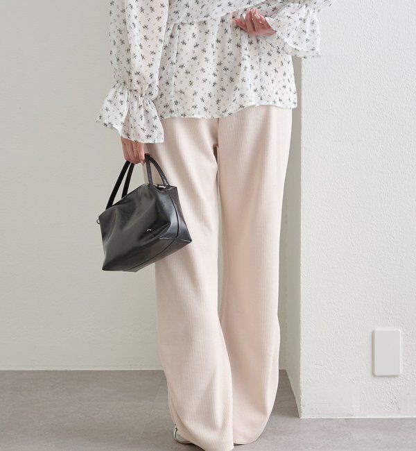  「裾ギャザーリブパンツ」|チノ|