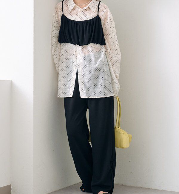  「裾ギャザーリブパンツ」|チノ|