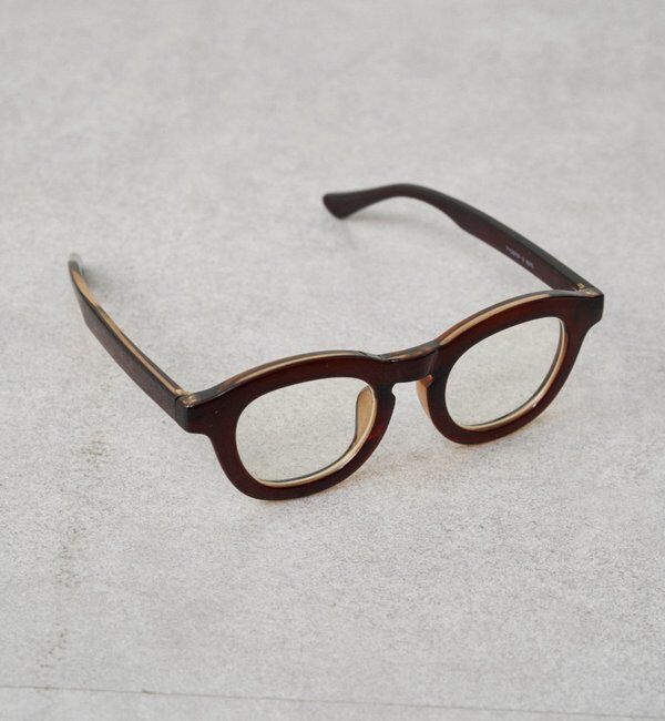  「【GALENA/ガレナ】太フレームスクエアボストンめがね」|メガネ|ブラウン