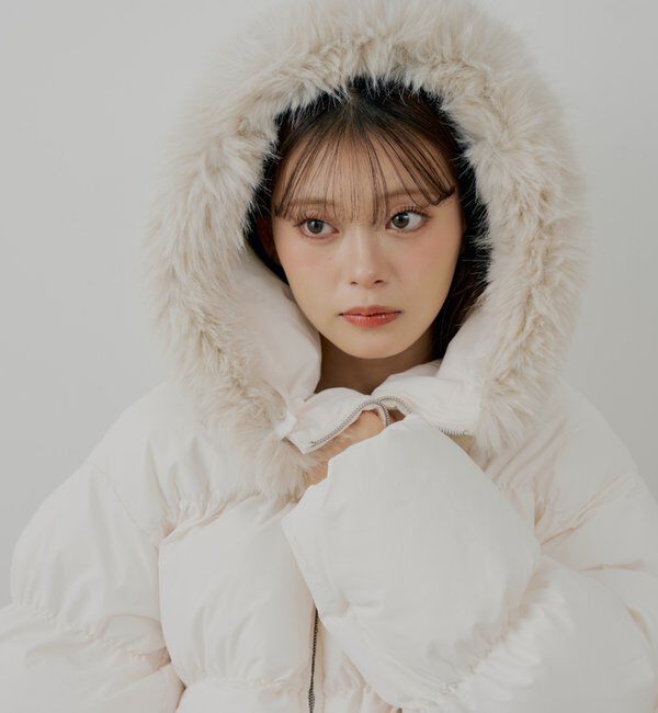  「【4色展開】ファー取り外しミドルルーズ中綿ブルゾン」|その他|