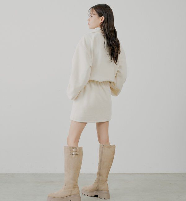  「ハーフジップフリースミニワンピース」|ワンピース|