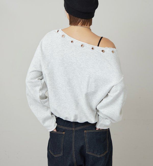  「アイレットオフショルロゴスウェット」|Tシャツ・カットソー|