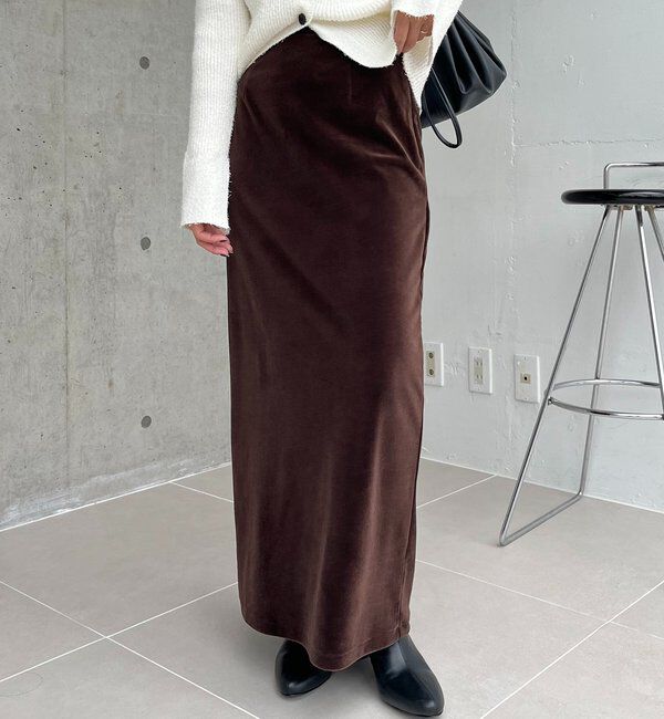  「【低身長サイズあり】ベロアIラインスカート」|スカート|