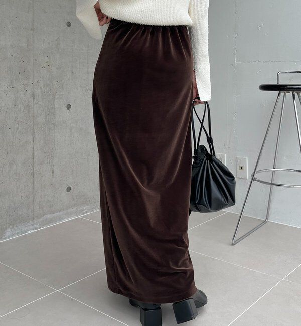  「【低身長サイズあり】ベロアIラインスカート」|スカート|