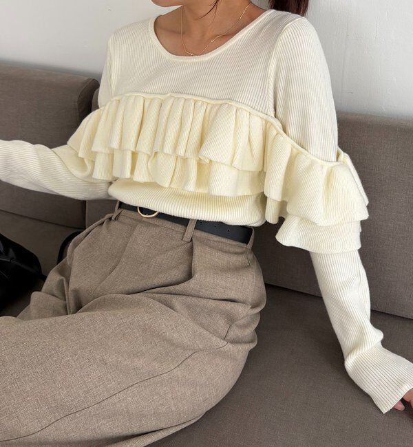  「【2WAYで着用可能】ベアフリルニット」|ニット・セーター|