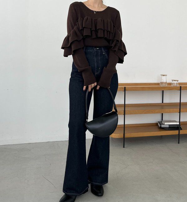  「【2WAYで着用可能】ベアフリルニット」|ニット・セーター|