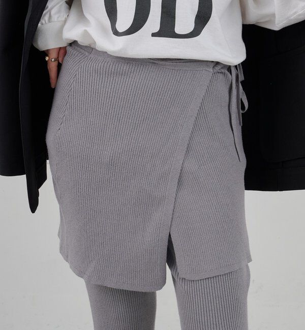  「ニットレイヤードパンツ」|チノ|