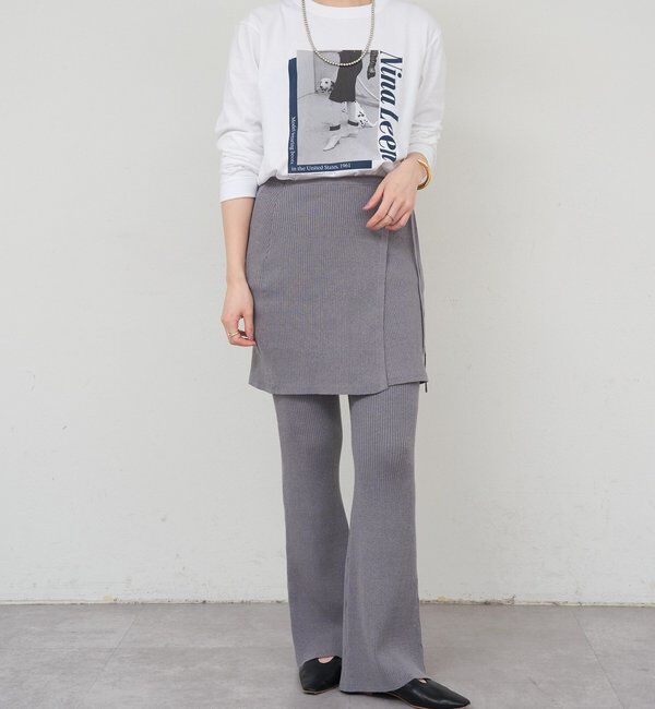  「ニットレイヤードパンツ」|チノ|