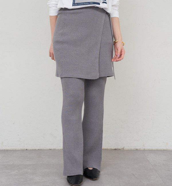  「ニットレイヤードパンツ」|チノ|