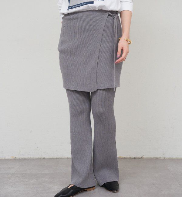  「ニットレイヤードパンツ」|チノ|