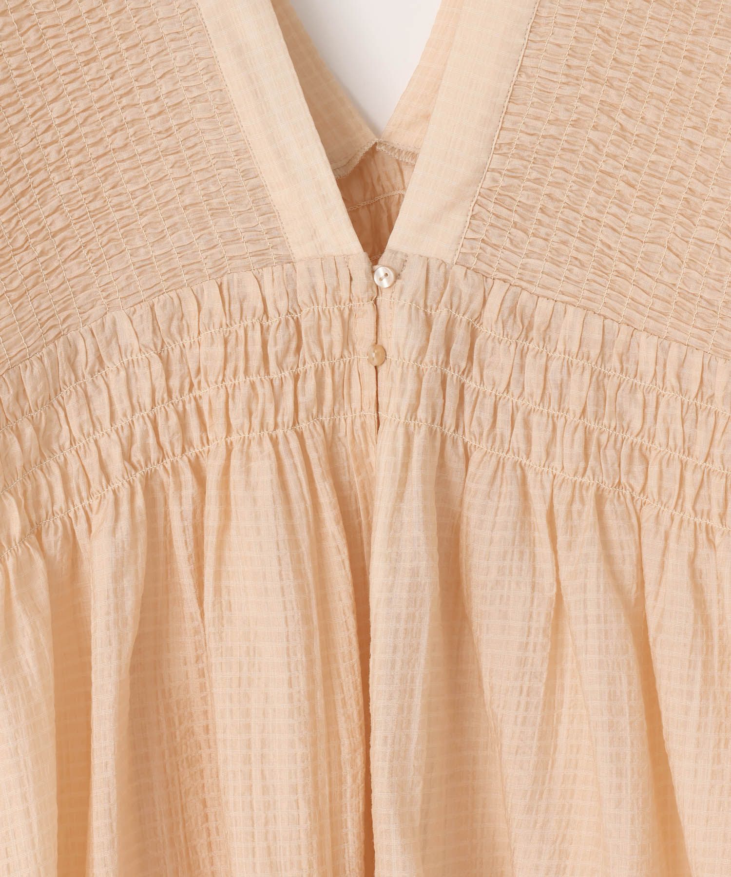 LOWRYS FARM「シャーリングチュニックフレンチスリーブ」|シャツ・ブラウス|