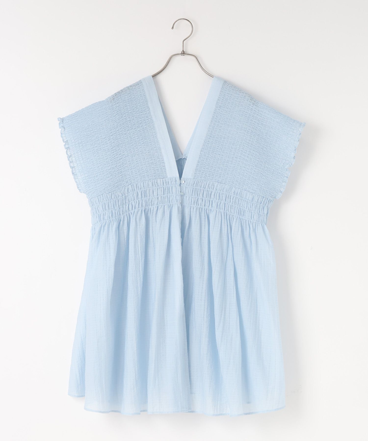 LOWRYS FARM「シャーリングチュニックフレンチスリーブ」|シャツ・ブラウス|