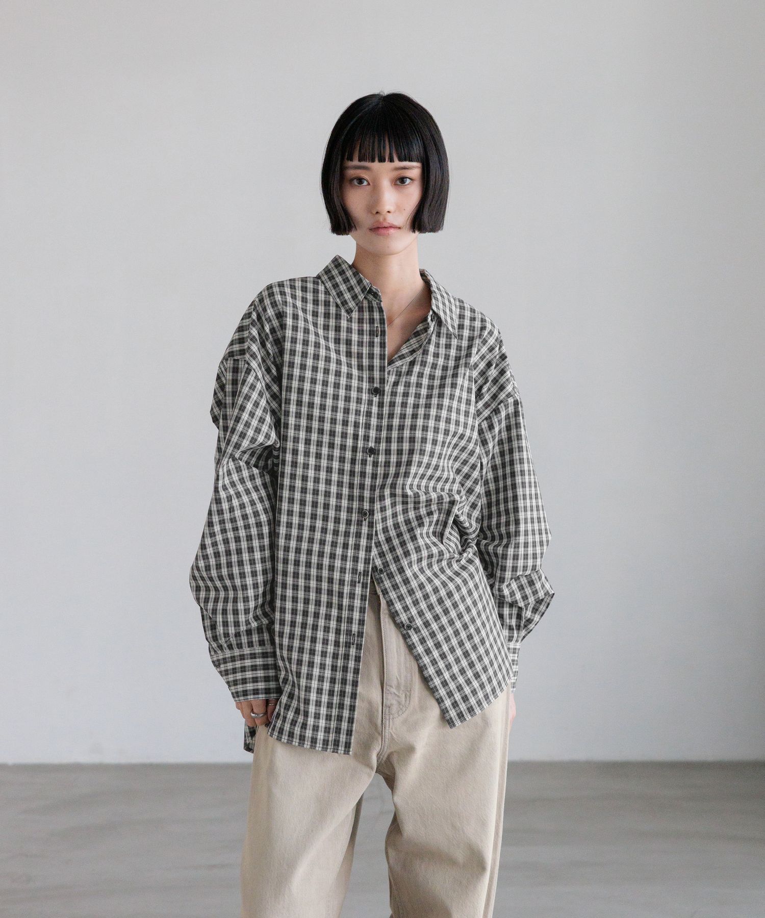 LOWRYS FARM「チェックBIGシャツ」|シャツ・ブラウス|BLK