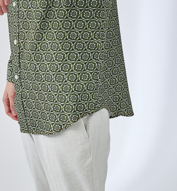 ABAHOUSE「フラワー小紋柄 長袖シャツ」|シャツ・ブラウス|