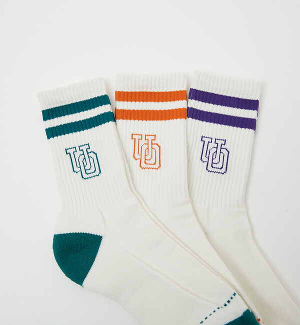 ABAHOUSE「UNIVERSALOVERALL / ユニバーサルオーバーオール【3P】UOロゴ」|ソックス|