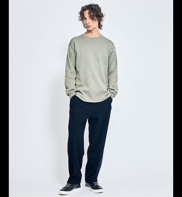 ABAHOUSE「【リバーシブルカラー】14Gコットン ニットスウェット / クルーネックプルオー」|ニット・セーター|