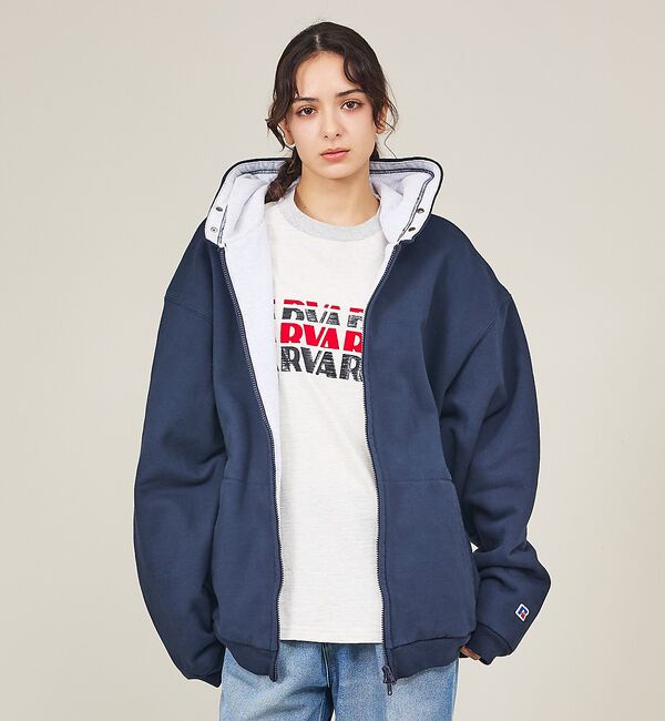 ABAHOUSE「【BerBerjin &times; RUSSELL ATHLETIC  】Pro Cott」|パーカー|ネイビー