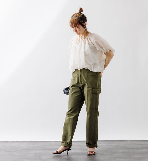 Rouge vif「コットンボイルギャザーブラウス」|シャツ・ブラウス|