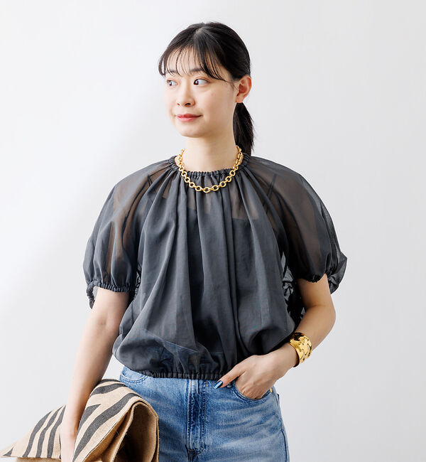 Rouge vif「コットンボイルギャザーブラウス」|シャツ・ブラウス|