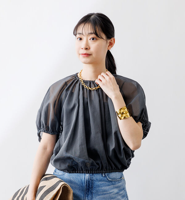 Rouge vif「コットンボイルギャザーブラウス」|シャツ・ブラウス|