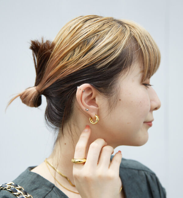 Rouge vif「【sauvage peau】キルティングデザイン ピアス / 両耳」|ピアス|