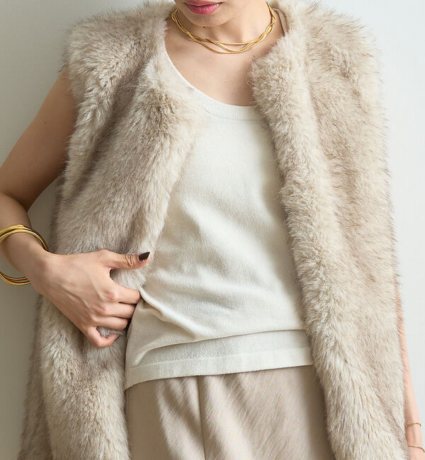 Rouge vif「モールニットタンクトップ」|キャミソール|アイボリー