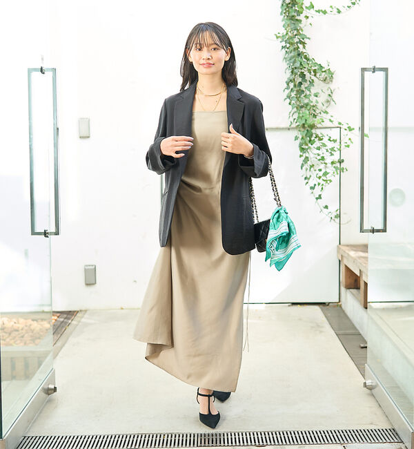 Rouge vif「アシメドレープキャミワンピース」|ワンピース|