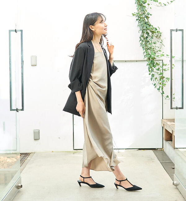 Rouge vif「アシメドレープキャミワンピース」|ワンピース|