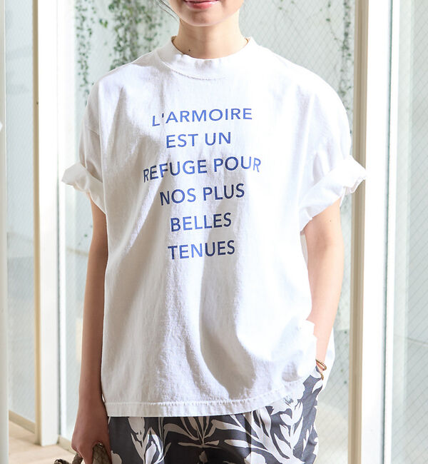 Rouge vif「ピグメントヴィンテージライクロゴBIG Tシャツ」|Tシャツ・カットソー|ホワイト