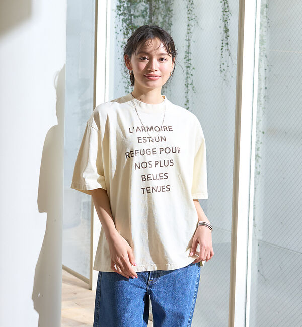 Rouge vif「ピグメントヴィンテージライクロゴBIG Tシャツ」|Tシャツ・カットソー|