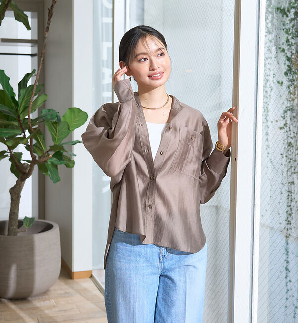 Rouge vif「ポケット付きシアーシャツ」|シャツ・ブラウス|