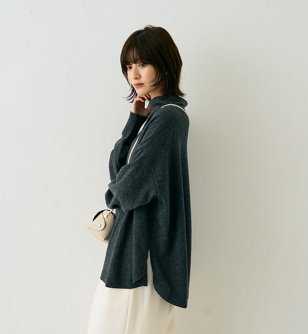 Rouge vif「ボトルネックポンチョライクニットプルオーバー」|ニット・セーター|