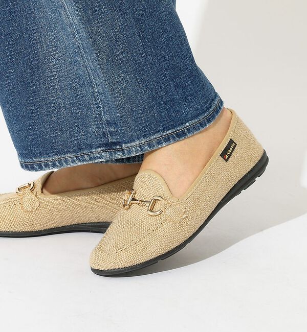 Rouge vif「【ALBEROLA / アルベローラ】ラフィア調 ビットローファー / フラット」|パンプス|ベージュ