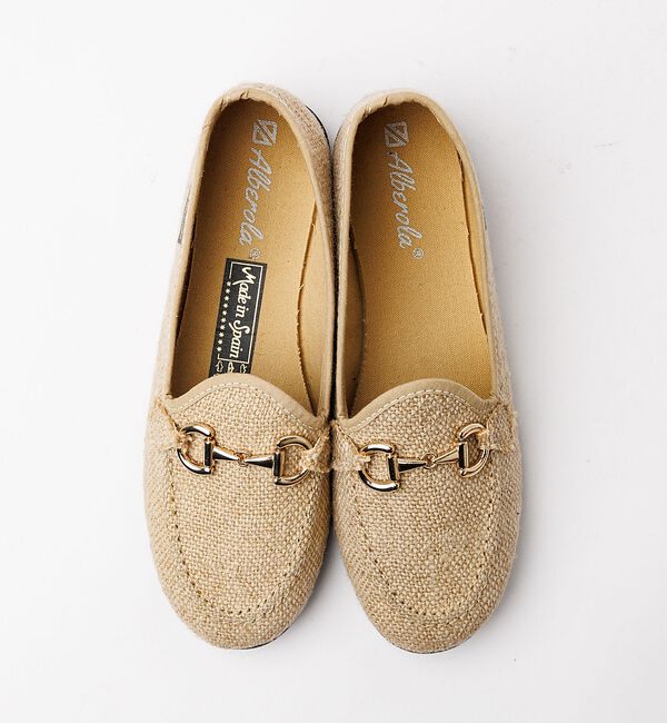 Rouge vif「【ALBEROLA / アルベローラ】ラフィア調 ビットローファー / フラット」|パンプス|