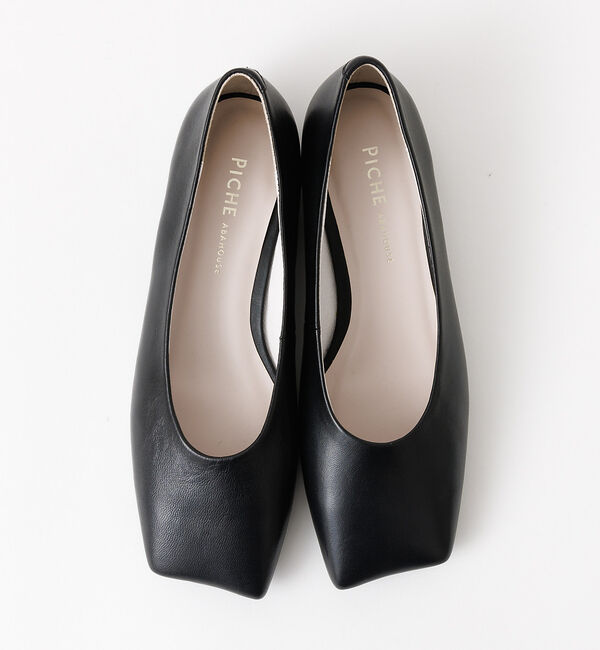 AU BANNISTER「【LAROUTE】オブリークトゥフラットパンプス」|パンプス|