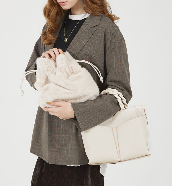 LOWELL things「TWISTE/ダブルポケットファー2WAYトート M」|ショルダー・メッセンジャー|