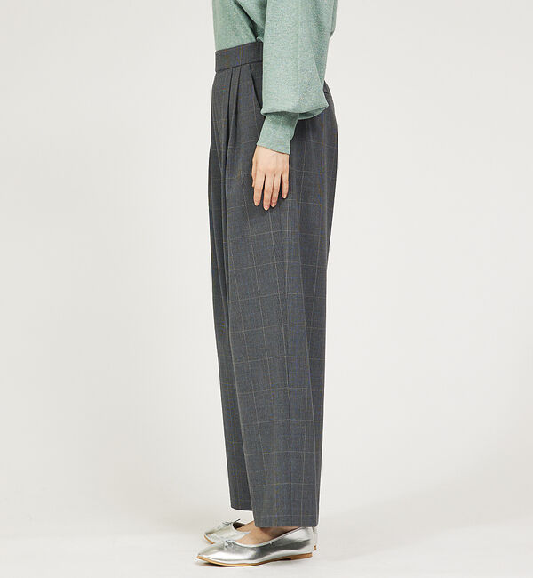 abahouse mavie「グレンチェックタックワイドパンツ」|その他|